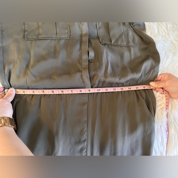 Olive green capped sleeve jumpsuit - Picture 13 of 14